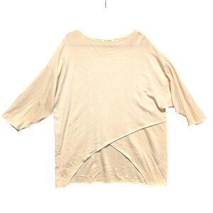 St. John Oversized Ivory Asymmetrical Knit Top L Old Money Quiet Luxury